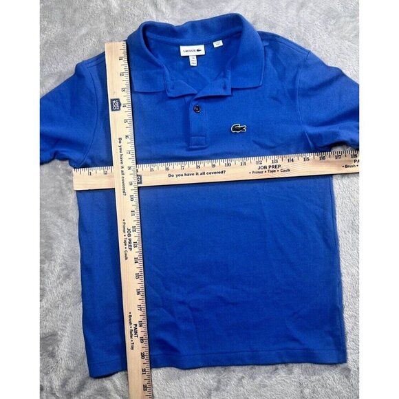 Lacoste Polo Short Sleeve Shirt Kids Size 14 Blue. Cotton. Crocodile. EUC - Picture 3 of 5
